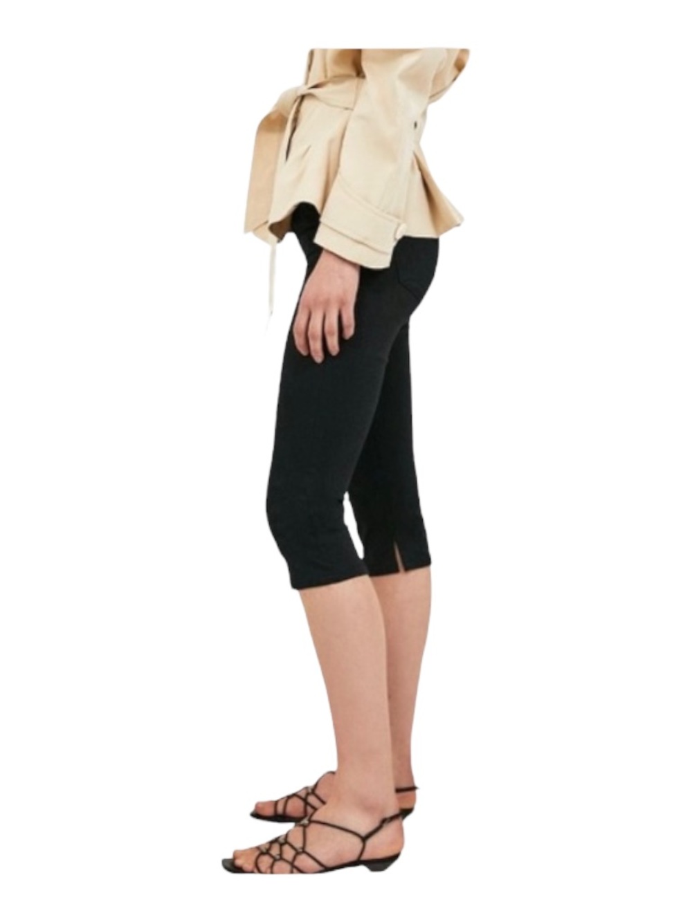 Zara Woman Black Stretch Capri Pants Cropped Slim Fit Size 4 - Picture 11 of 11